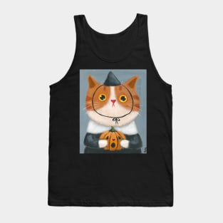 Witch Kitty and Pumpkin Tank Top